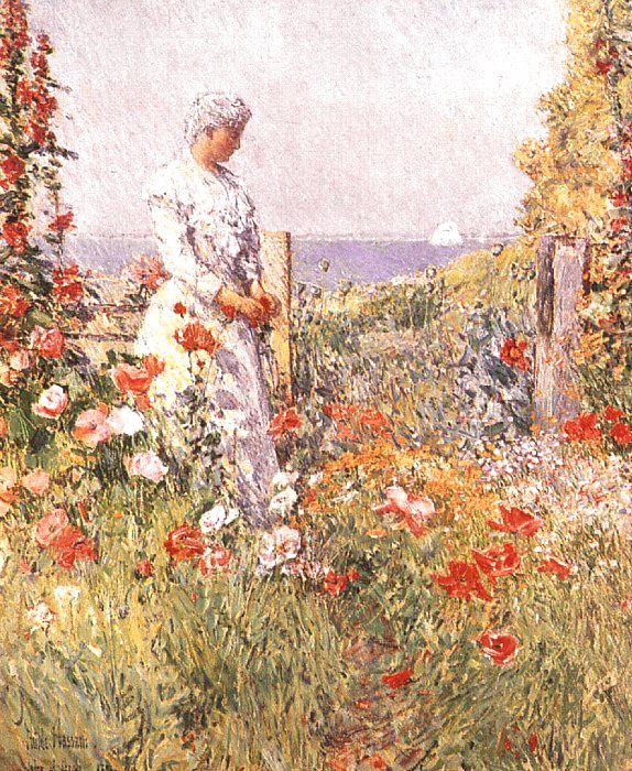 Childe Hassam Celia Thaxter in her Garden China oil painting art